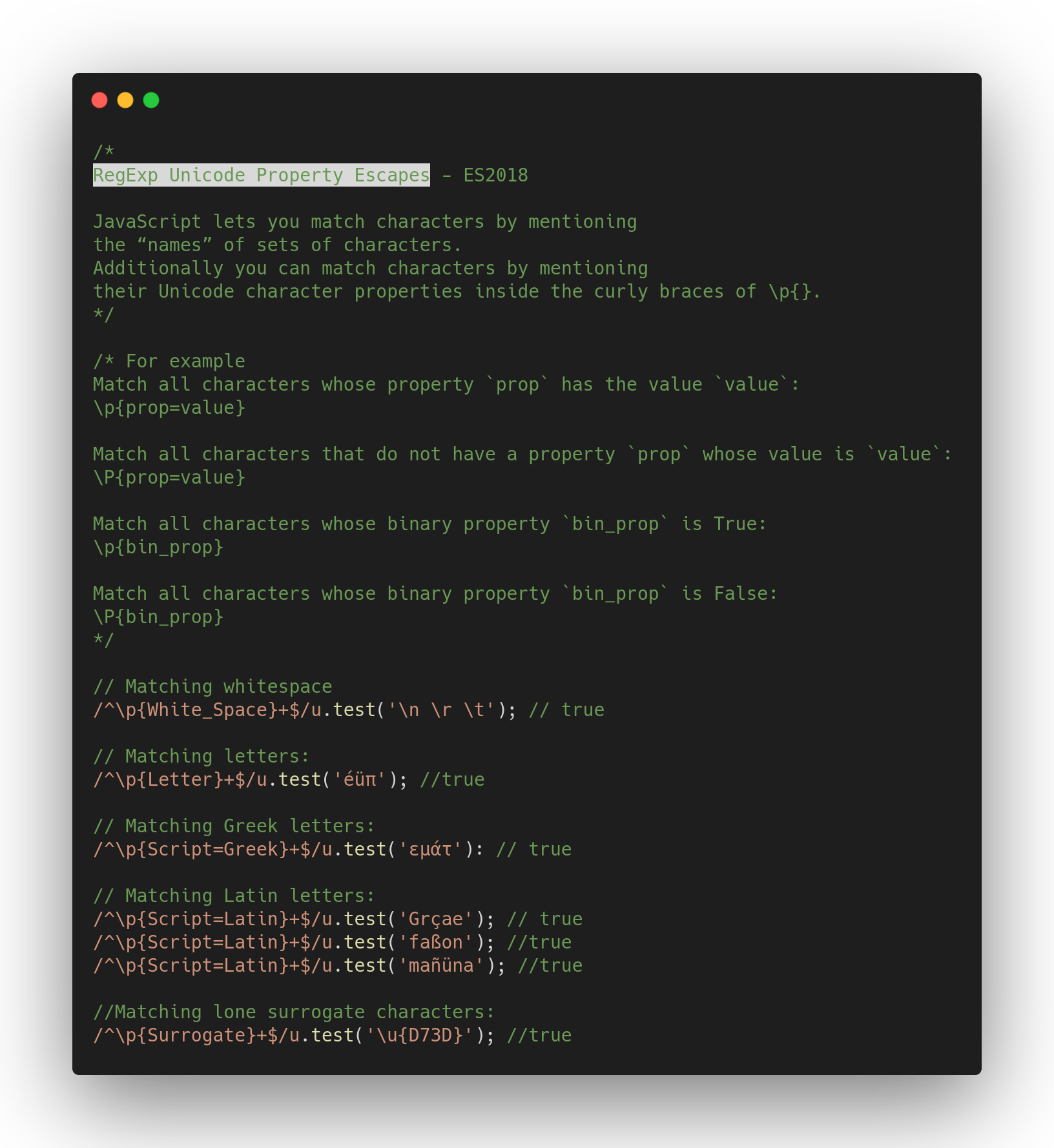 js-tips-51-ES2018-RegExp-Unicode-Property-Escapes